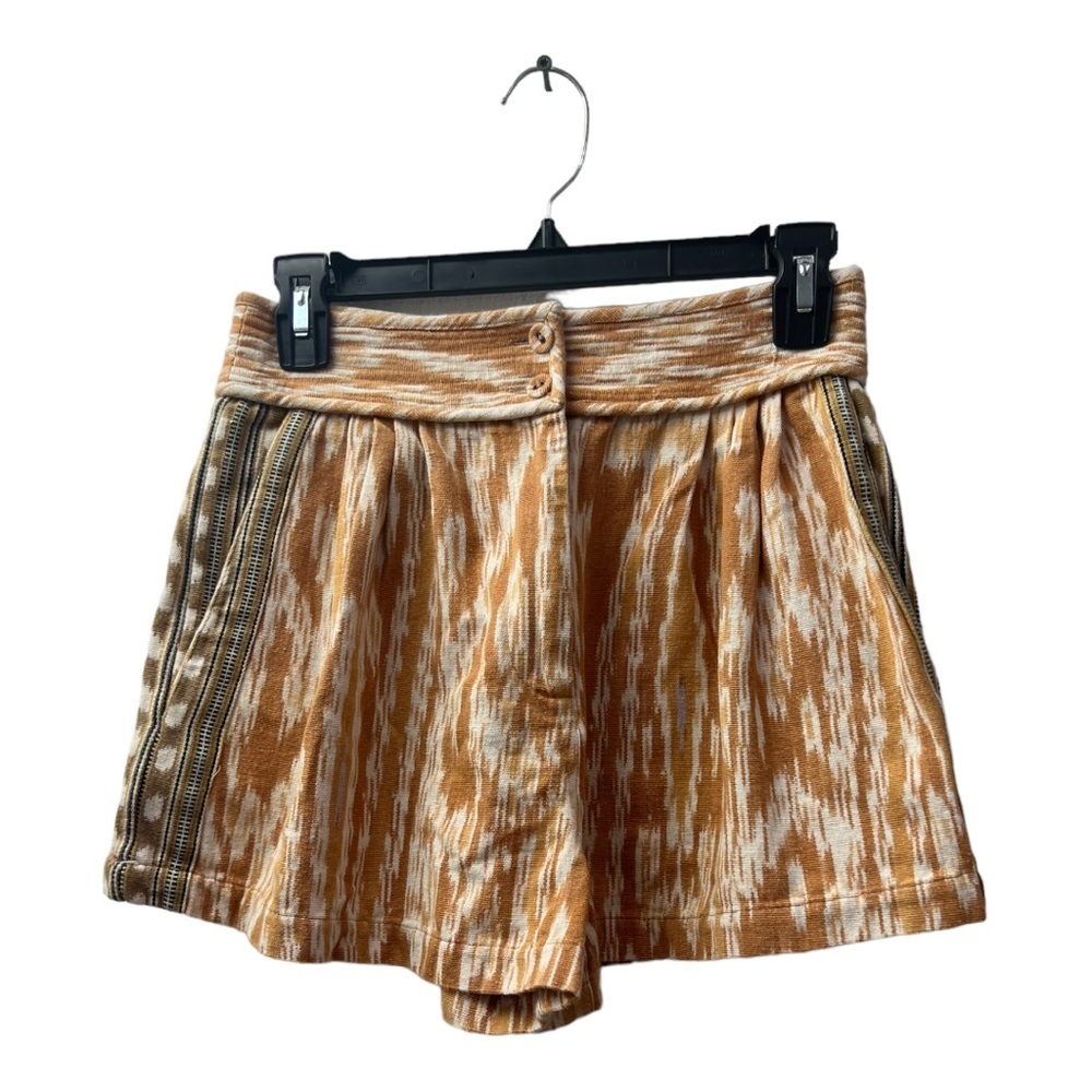 - ULLA JOHNSON short size 0 white/ yellow mustard